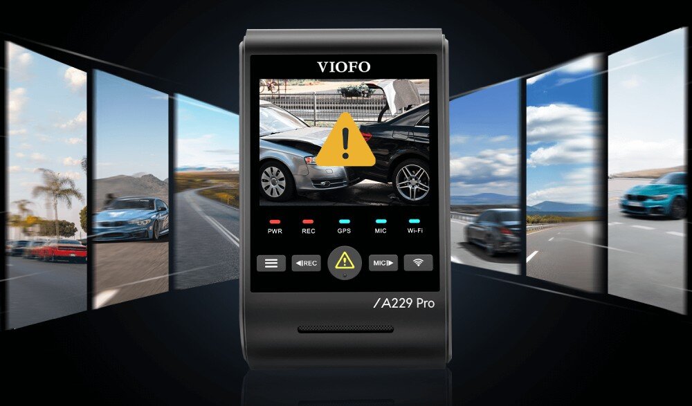Wideorejestrator VIOFO A229 Pro + kamera tylna nagrywanie w pętli czujnik G-sensor karta pamięci