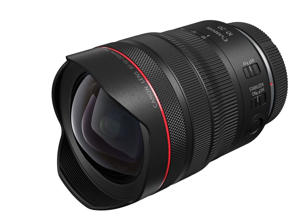 Obiektyw CANON RF 10-20mm f-4.0 L IS STM ogniskowa przysłona ostrość pierścienie optyka soczewki powłoki montaż bagnet światło jasność zoom filtry waga