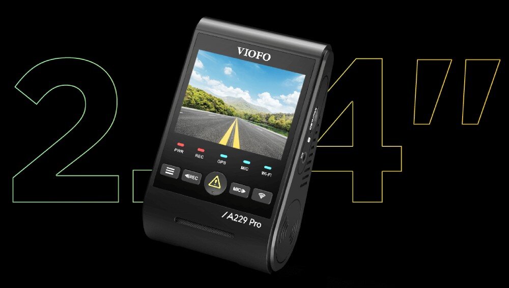 Wideorejestrator VIOFO A229 Pro + kamera tylna + kamera wewnętrzna ekran przekątna zasilanie ładowarka