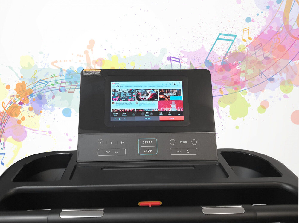 Bieżnia elektryczna HERTZ FITNESS Spirado duza czytelna konsola sterujaca zintegrowana z bieznia roznorodne programy treningowe monitorowanie kluczowych parametrow modul Wi-Fi 10-calowy wyswietlacz TFT polaczenie z Internetem