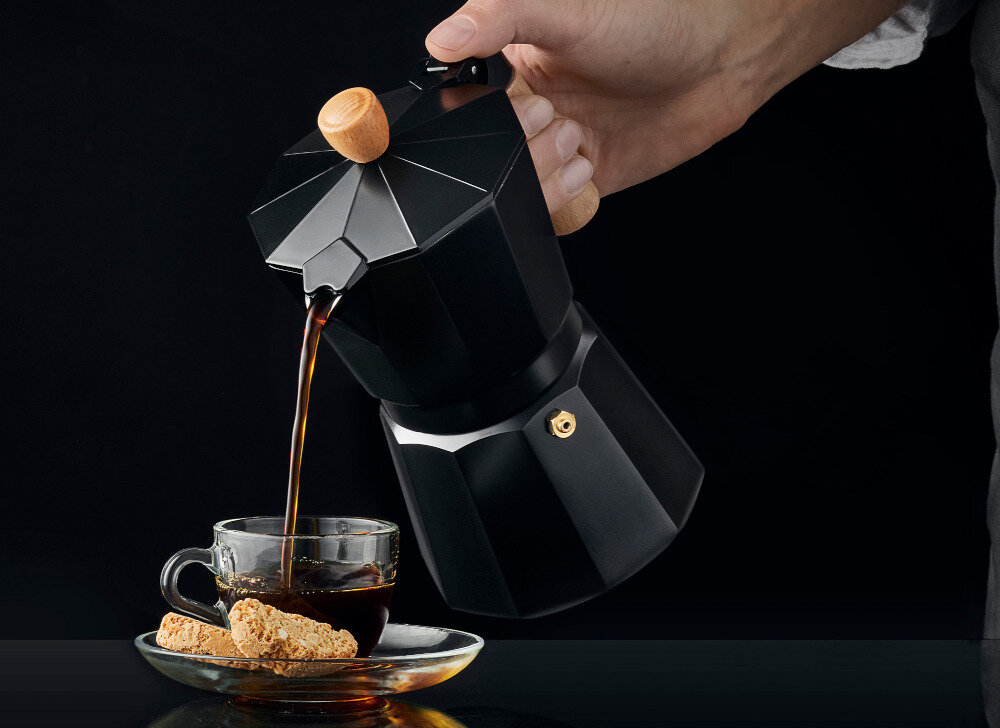 Kawiarka AMBITION Natural 6TZ Kremowy 300 ml Komfort codziennego parzenia Trzyczęściowa konstrukcja z aluminium