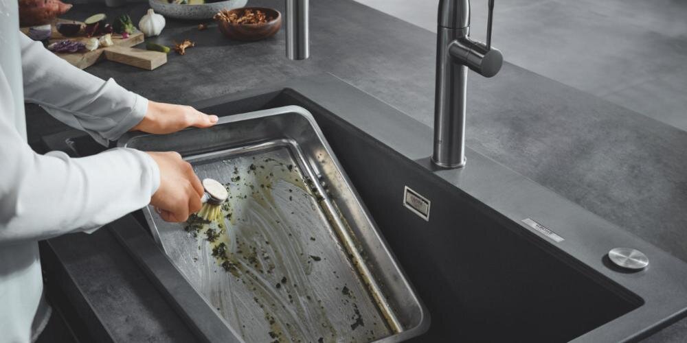 GROHE K700U 31654AP0 głęboka komora przestrzeń kuchenne zadania zlewozmywak kompozytowy pojemna komora głębokość wygodne zmywanie duże naczynia