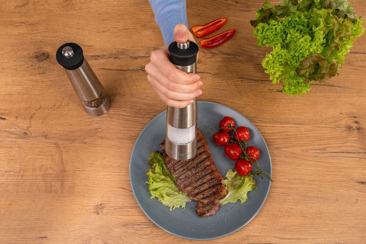 Zestaw młynkow do przypraw MILLA HOME MKA102 wyglad regulacja ceramiczne zarna