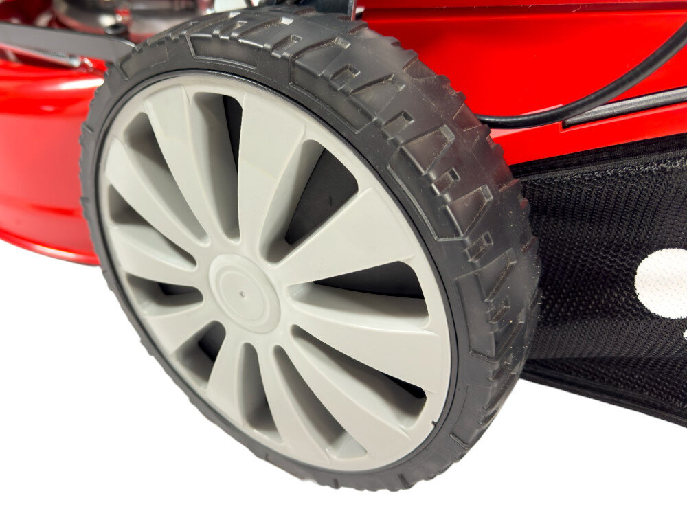 Kosiarka spalinowa GREENSO KS46-H170N Honda GCV170 z napędem lozyskowe kola przednie rozmiar 17,78 cm tylne 25,4 cm dokladnosc koszenia latwe prowadzenie kosiarki