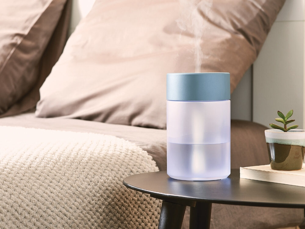 Aromatyzer LEXON Horizon Diffuser LH85LB1 Jasnoniebieski Ultradźwiękowa technologia komfort jakość powietrza rozpylanie chłodną mgiełkę przyjemny mikroklimat Bezprzewodowa forma