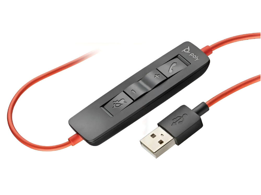 Słuchawki nauszne POLY Blackwire 3320 pilot zdalnego sterowania, narzędzie Plantronics Manager Pro, chmura