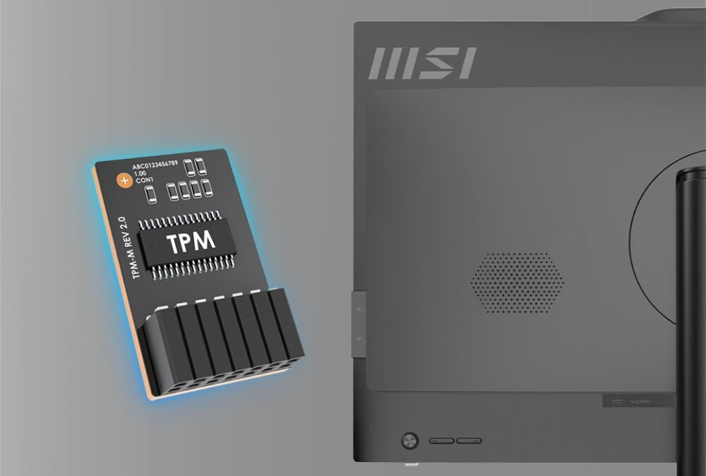 Komputer MSI Pro AP242P 14M-647EU 23.8 IPS i7-14700 16GB RAM 1TB SSD Windows 11 Professional zabezpieczenia TPM szyfrowanie blokada Kensington