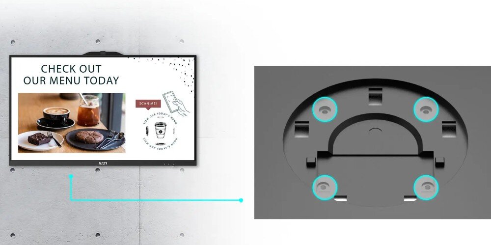 Komputer MSI Pro AP242P 14M-647EU 23.8 IPS i7-14700 16GB RAM 1TB SSD Windows 11 Professional regulacja konstrukcja wysokość nachylenie VESA