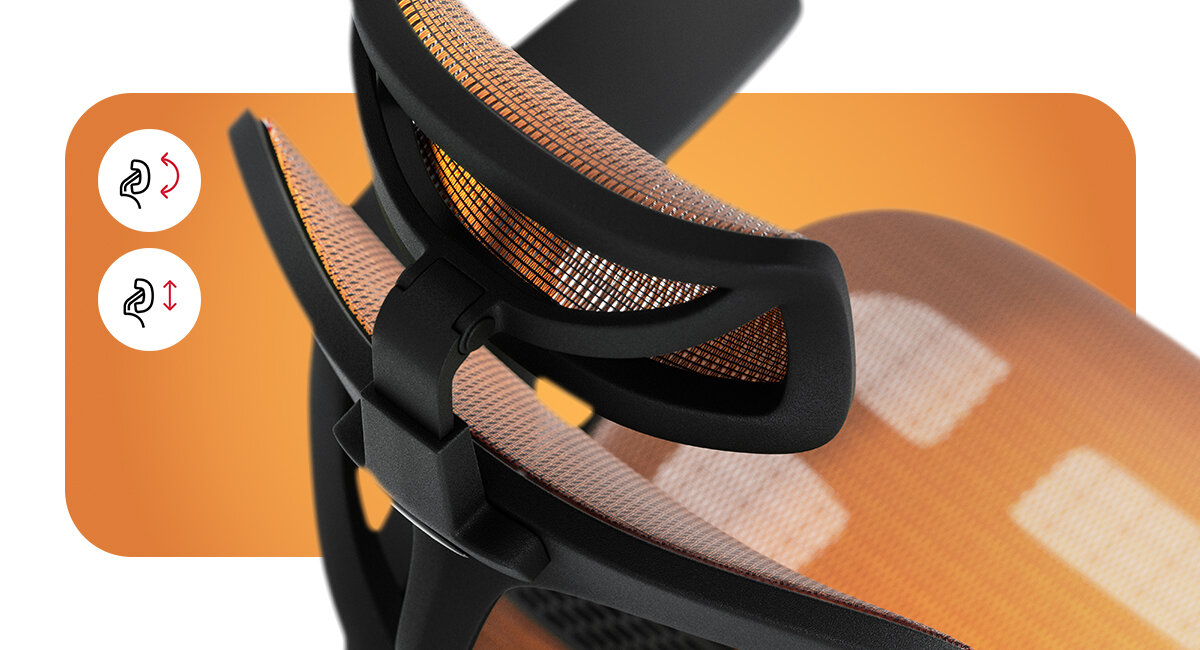 DIABLO CHAIRS V-Basic regulacji wysokości siedziska, oparcia i zagłówka dopasowania kąta nachylenia zagłówka trójpłaszczyznowym podłokietnikom (góra–dół, przód–tył, lewo–prawo), czterem pozycjom odchylenia oparcia (90°, 115°, 125°, 135°) funkcji bujania - regulowany zagłówek