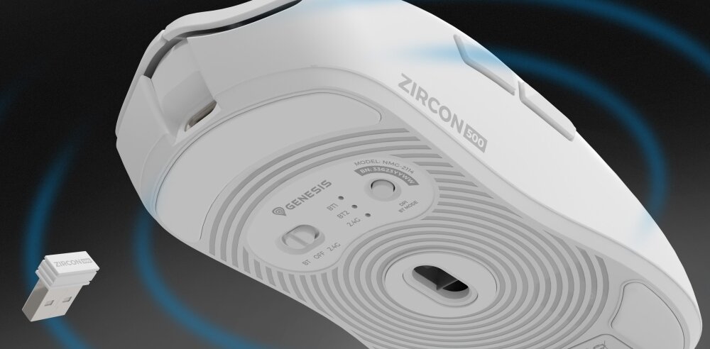 Mysz GENESIS Zircon 500 Wireless swoboda laczenia mechaniczne przelaczniki