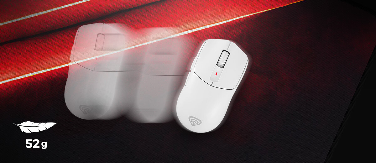 GENESIS Zircon 500 GENESIS Zircon 500 symetrię, powiększoną konstrukcję 79 gramy wyprofilowane boki wyraźnie zarysowany grzbiet oddzielone przyciski palm, czy fingertip - mysz na podkładce, dynamiczna scena ruszania myszką