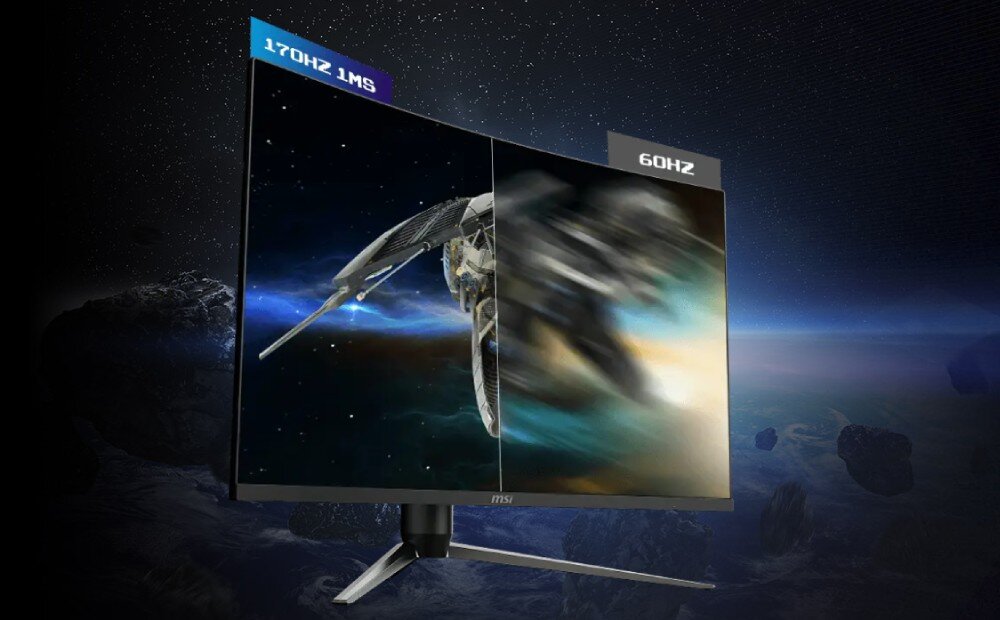 Monitor MSI G32CQ5P 31.5 2560x1440px 170Hz 1 ms Curved odświeżanie czas reakcji płynność