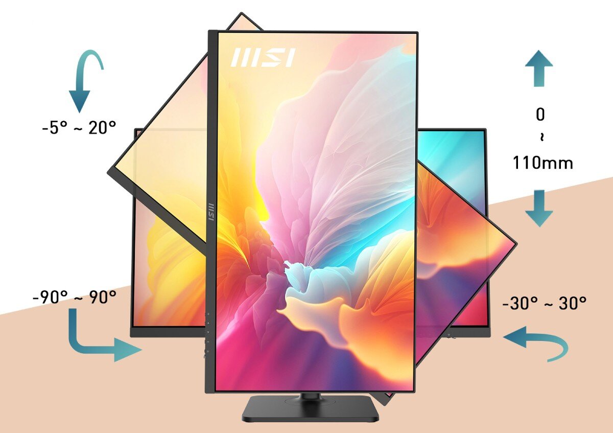 Monitor MSI Modern MD2412P 23.8 1920x1080px IPS 1 ms [MPRT]  ergonomia stojak regulacja