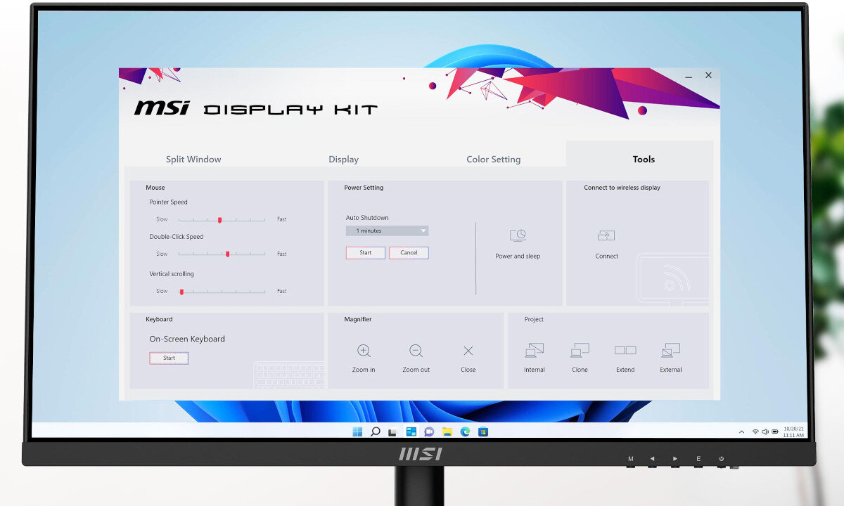 Monitor MSI Modern MD2412P 23.8 1920x1080px IPS 1 ms [MPRT]  aplikacja ustawienia