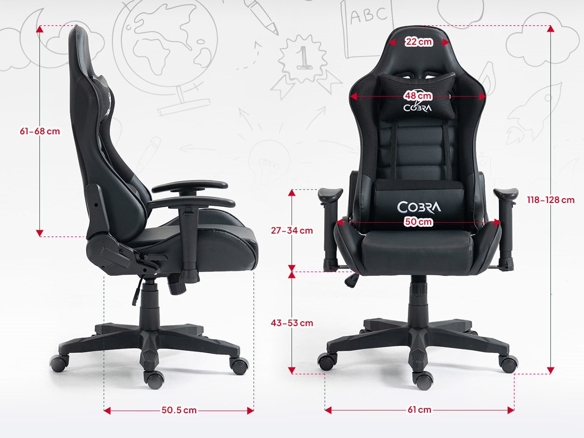Fotel COBRA Rebel Solidna konstrukcja wysokiej jakości materiały stabilność i bezpieczeństwo użytkowania łatwy w montażu do gier nauki, pracy i relaksu