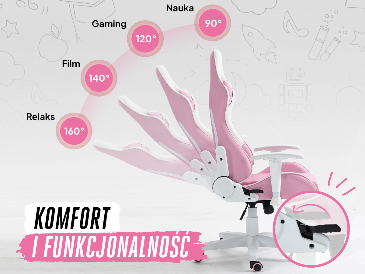 Fotel COBRA Rebel Funkcja bujania z możliwością blokady, regulacja wysokości siedziska i kąta odchylenia oparcia poduszka lędźwiowa