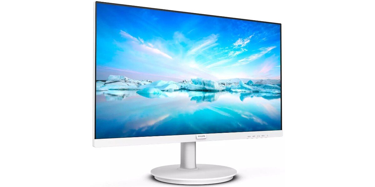 Monitor PHILIPS V-line 241V8AW na białym tle.
