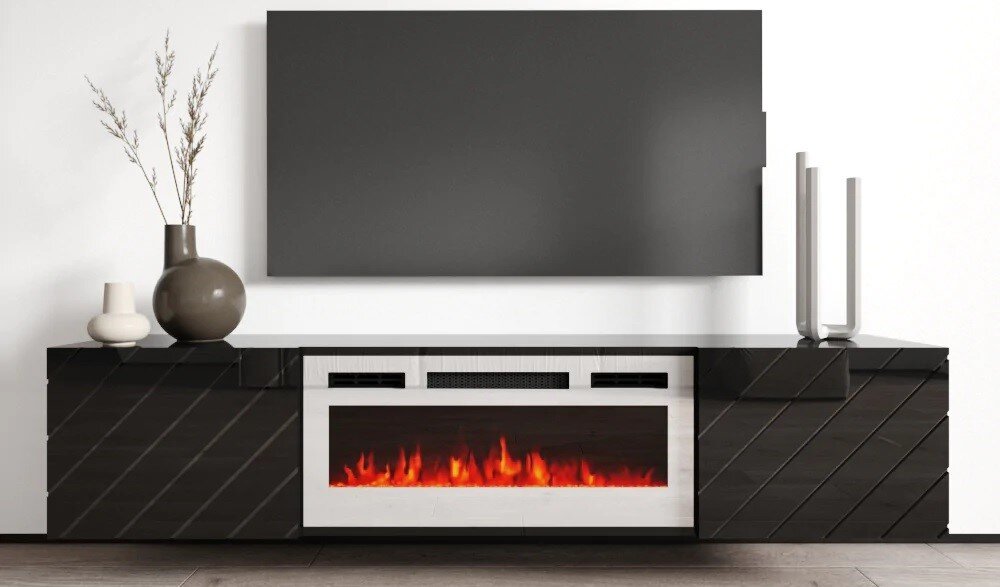 Szafka RTV CAMA MEBLE Luxe - Szafka RTV z kominkiem LED