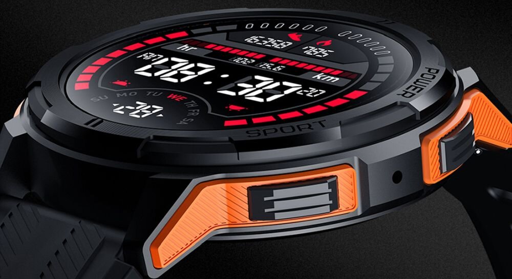 Smartwatch OUKITEL BT10 Rugged Sports ekran bateria czujniki zdrowie sport pasek ładowanie pojemność rozdzielczość łączność sterowanie krew puls rozmowy smartfon aplikacja