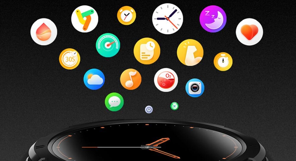Smartwatch OUKITEL BT10 Rugged Sports ekran bateria czujniki zdrowie sport pasek ładowanie pojemność rozdzielczość łączność sterowanie krew puls rozmowy smartfon aplikacja