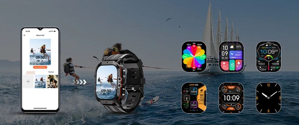 Smartwatch OUKITEL BT20 ekran bateria czujniki zdrowie sport pasek ładowanie pojemność rozdzielczość łączność sterowanie krew puls rozmowy smartfon aplikacja