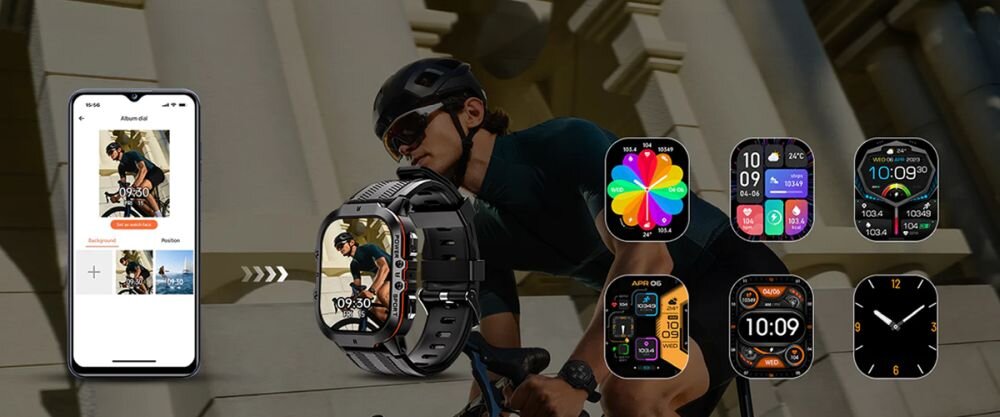 Smartwatch OUKITEL BT20 ekran bateria czujniki zdrowie sport pasek ładowanie pojemność rozdzielczość łączność sterowanie krew puls rozmowy smartfon aplikacja