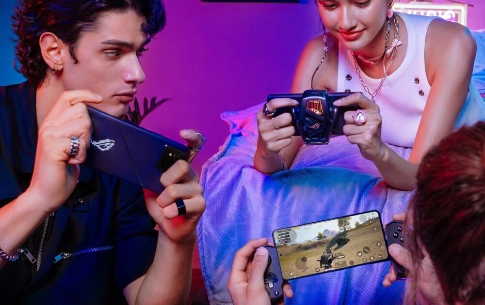 Smartfon ASUS ROG Phone 8    ekran bateria aparat procesor ram pamięć pojemność rozdzielczość zdjęcia filmy opis dane cechy blokady system łączność wifi bluetooth obudowa szkło odporność porty muzyka transfer sieć przekątna matryca waga czujniki oled amoled ips