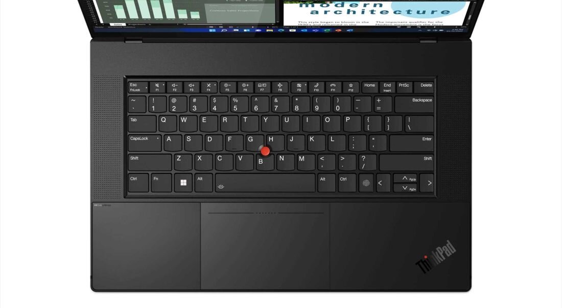 Laptop LENOVO ThinkPad Z16 G2 - Zbliżenie na klawiaturę laptopa LENOVO ThinkPad Z16 G2.