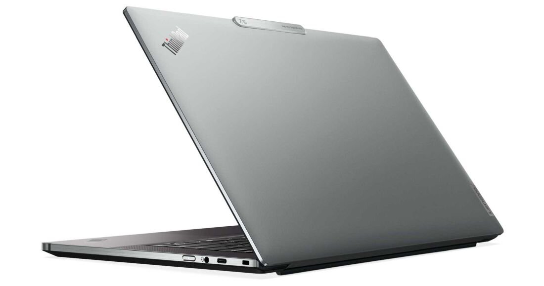 Laptop LENOVO ThinkPad Z16 G2 - Laptop LENOVO ThinkPad Z16 G2 obrócony tyłem ukazujący tylny korpus.