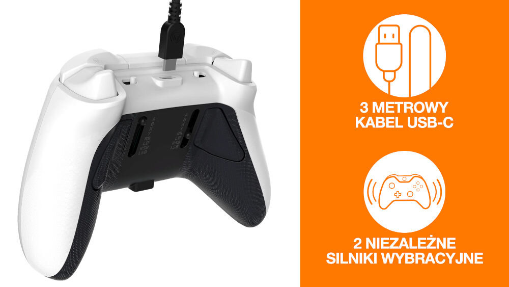 Kontroler SNAKEBYTE Pro X Biały
3-metrowy odłączany kabel USB-A / USB-C technologia wibracji trwała konstrukcja odporna na intensywne użytkowanie