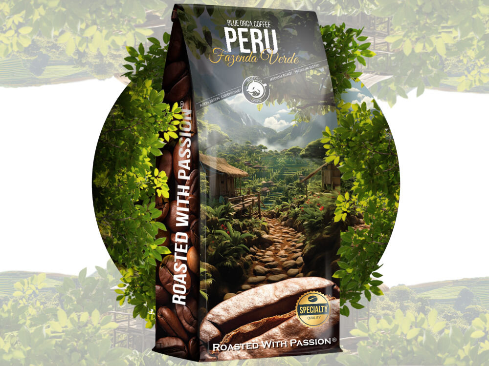 Kawa ziarnista BLUE ORCA COFFEE COFFEE Peru Fazenda Verde 1kg (Rzemieślnicza) (Speciality) naturalny charakter stopień wypalania
