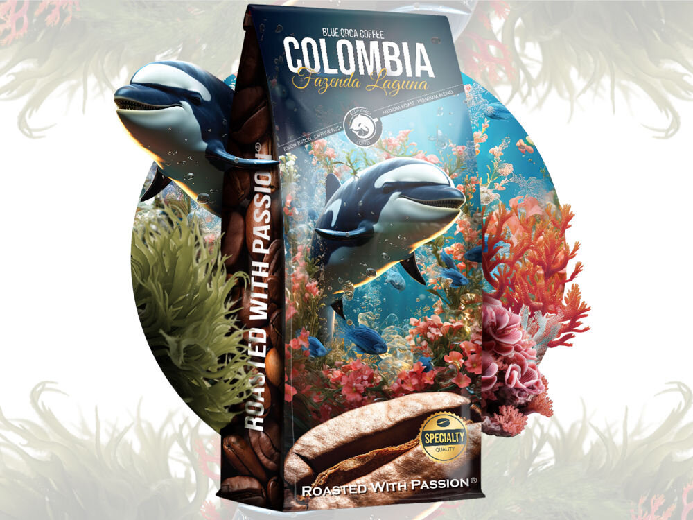 Kawa ziarnista BLUE ORCA COFFEE COFFEE Colombia Fazenda Laguna 1kg (Rzemieślnicza) (Speciality) naturalny charakter stopień wypalania