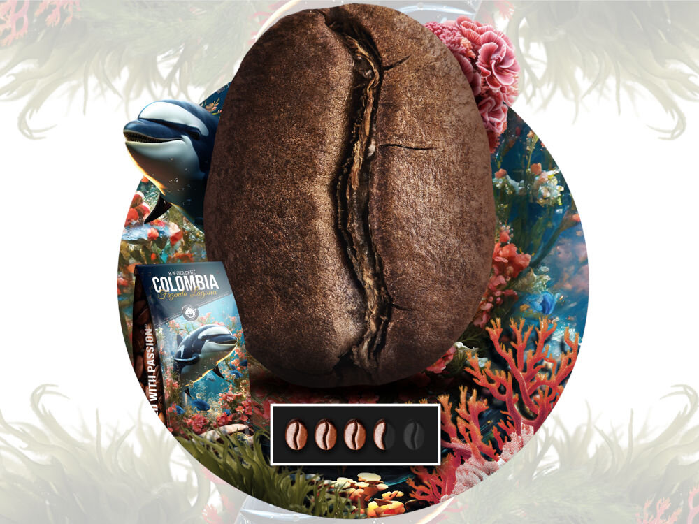 Kawa ziarnista BLUE ORCA COFFEE COFFEE Colombia Fazenda Laguna 1kg (Rzemieślnicza) (Speciality) ziarnia wypalanie