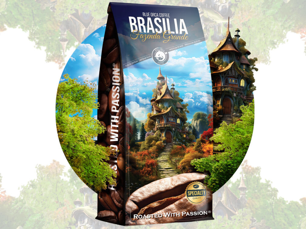 Kawa ziarnista BLUE ORCA COFFEE COFFEE Brasilia Fazenda Grande 1kg (Rzemieślnicza) (Speciality) naturalny charakter stopień wypalania