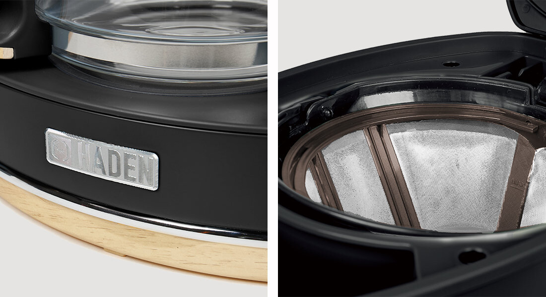 Ekspres HADEN Dorchester HAD209269 Czarny Praktyczny wygodny zmywalny filtr funkcja Anti-Drip automatyczny wyłącznik bezpieczne użytkowanie