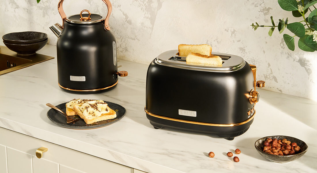 Toster HADEN Heritage 75059 Czarno-miedziany Angielski styl jakość design detale kolor kolorystyka
