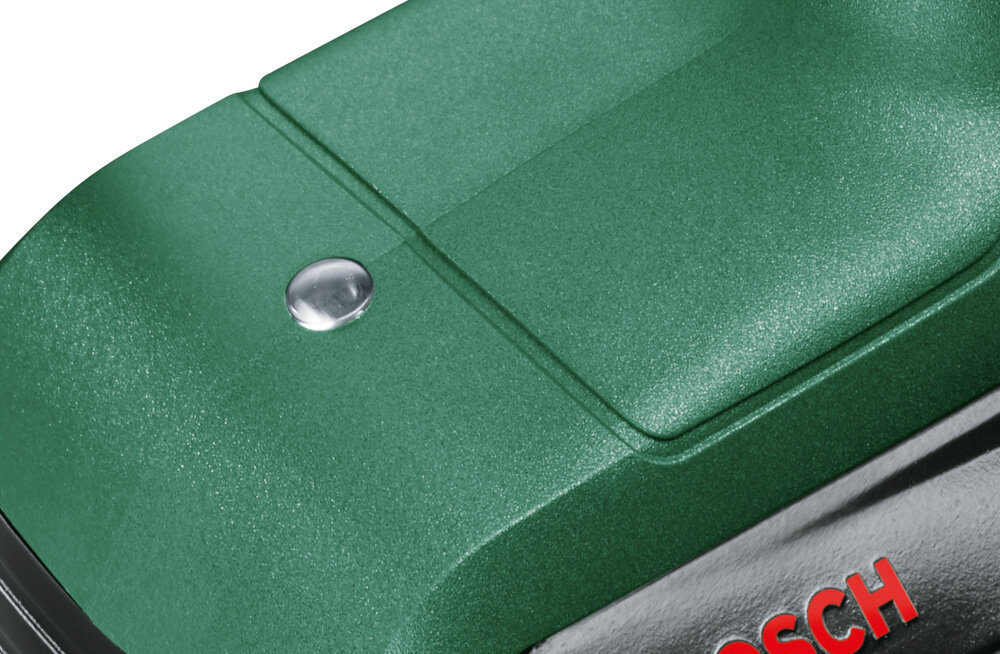 Wiertarko-wkrętarka BOSCH EasyDrill 18V-38 06039D8003 białe tło zbliżenie na diodę jasna dioda LED doświetla obszar roboczy strumień światła uruchamia się wraz z pracą narzędzia zmniejsza liczbę pomyłek ułatwia precyzyjne prowadzenie wkrętów zwiększa komfort działania