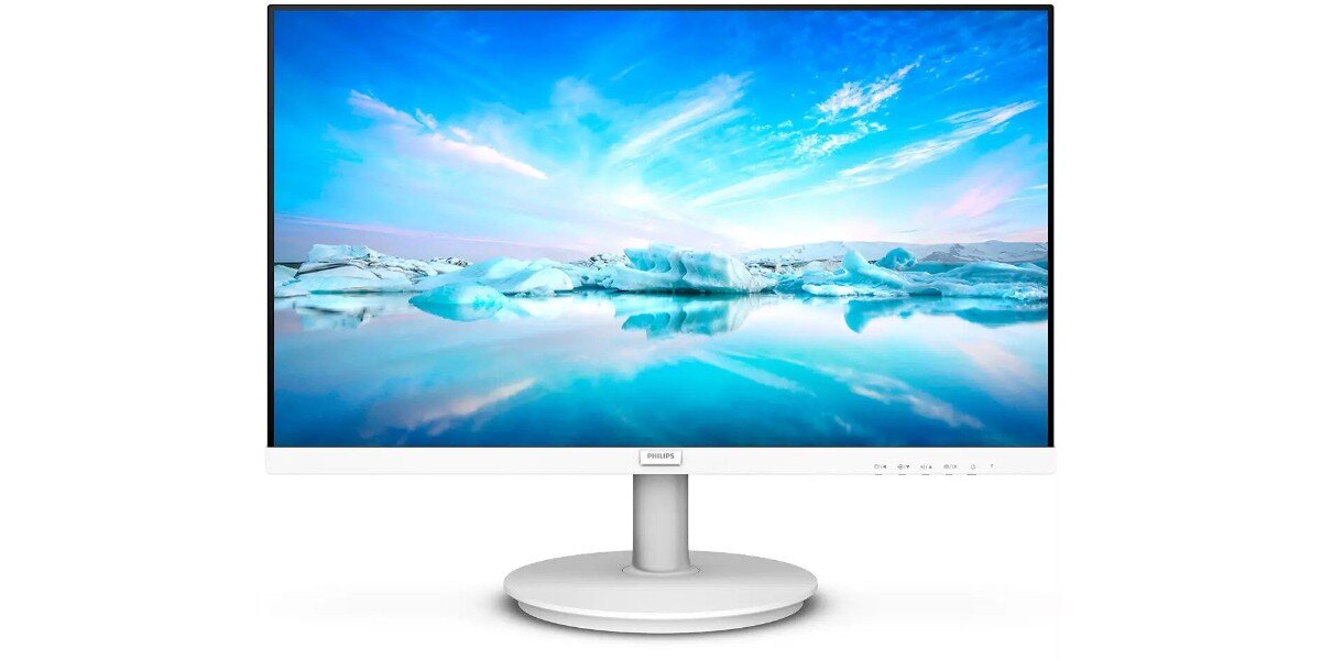 Monitor PHILIPS V-line 271V8AW na białym tle.
