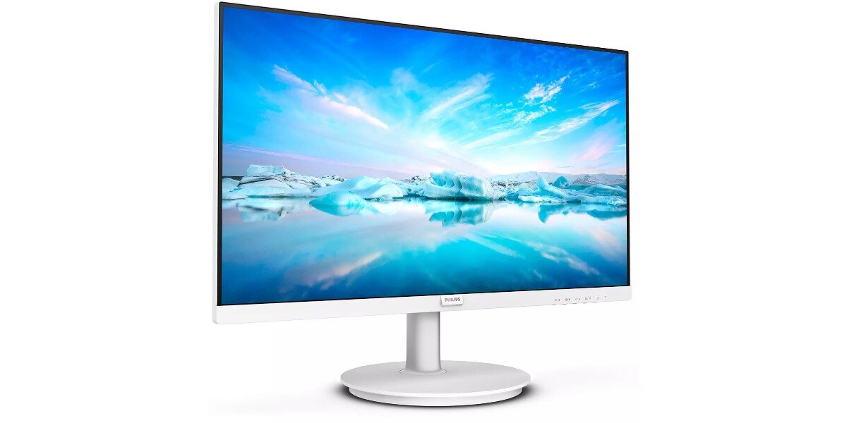 Monitor PHILIPS V-line 271V8AW na białym tle.