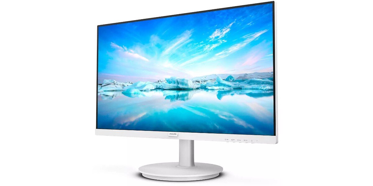 Monitor PHILIPS V-line 271V8AW na białym tle.