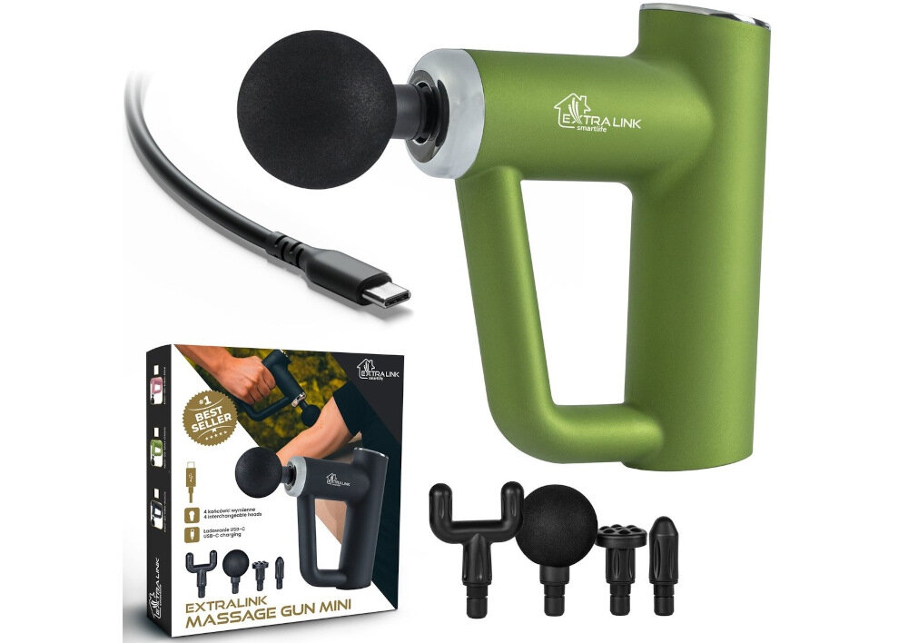 Masażer EXTRALINK MSG-03 Mini Zielony zestaw akcesoria komplet wyposażenie
