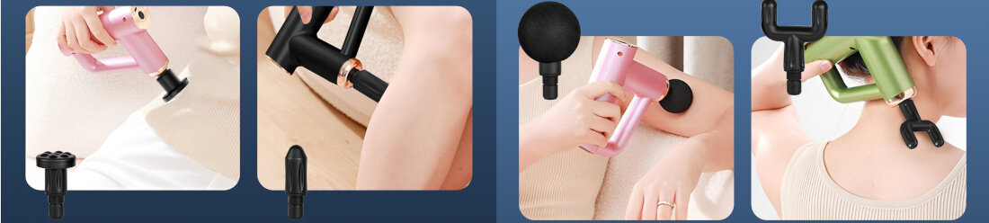 Masażer EXTRALINK MSG-03 Mini Różowy regulacja prędkość 4 końcówki preferencje możliwości potrzeby różne obszary relaks głowice kształt