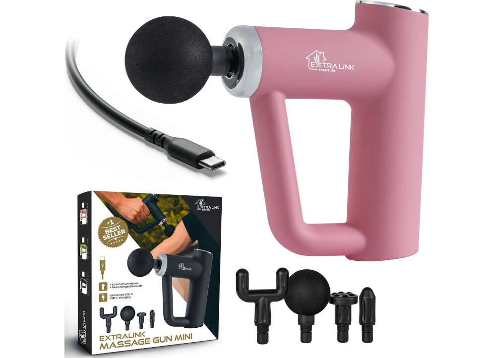 Masażer EXTRALINK MSG-03 Mini Różowy zestaw akcesoria komplet wyposażenie