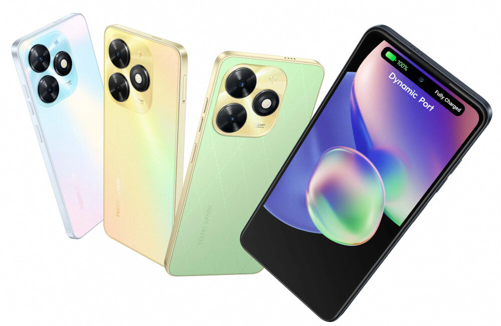 Smartfon tecno Spark 20C ekran bateria aparat procesor ram pamięć pojemność rozdzielczość zdjęcia filmy opis dane cechy blokady system łączność wifi bluetooth obudowa szkło odporność porty muzyka transfer sieć przekątna matryca waga czujniki oled amoled ipse