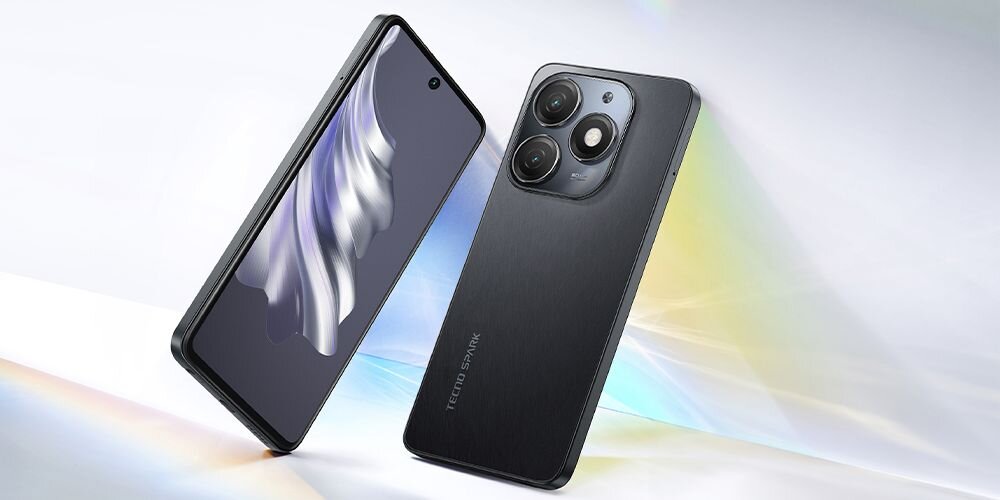 Smartfon TECNO Spark 20   ekran bateria aparat procesor ram pamięć pojemność rozdzielczość zdjęcia filmy opis dane cechy blokady system łączność wifi bluetooth obudowa szkło odporność porty muzyka transfer sieć przekątna matryca waga czujniki oled amoled ips