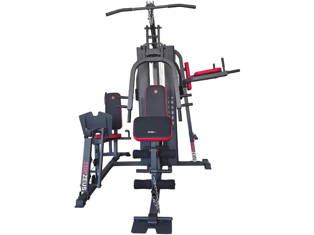 Atlas DS FITNESS DS632S stanowiska prasa do nog obciazenie do 45 kg stacja do pompek w zwisie i podciagania nog stacja motylkowa/rozpietki stacja do wyciskania barkow wyciag gorny i dolny stanowisko z obrotowa platforma stanowisko do podciagania nog dlugi wyciag linowy