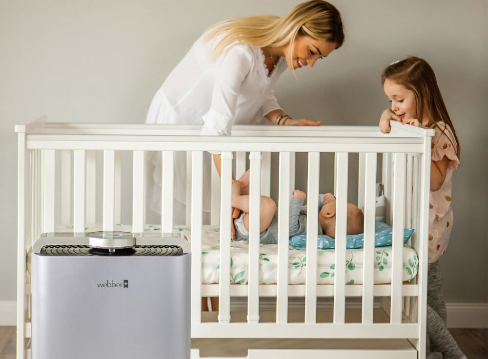 Oczyszczacz powietrza WEBBER AP9700 WIFI-S tryb nocny cicha praca generacja dźwięku decybele niewyczuwalny wysoka jakośc odpoczynku snu