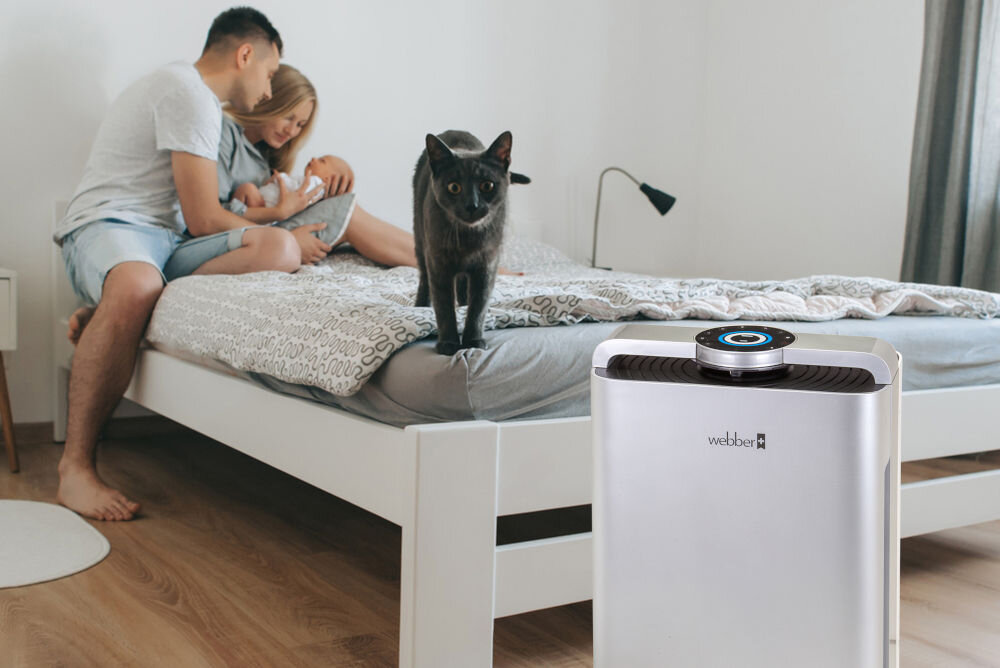 Oczyszczacz powietrza WEBBER AP9700 WIFI-S automatyczne nawilzanie zdrowy poziom wilgotności zapobieganie problemom zdrowotnym komfort zdrowe środowisko
