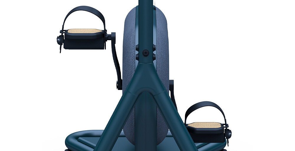 Rower indukcyjny KETTLER Hoi Tour Granatowy zatrzaskowe pedaly stabilna pozycja stopy bezpieczna wygodna jazda maksymalna waga uzytkownika do 150 kg