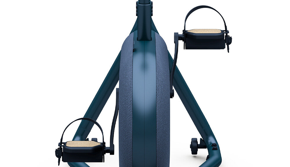 Rower indukcyjny KETTLER Hoi Tour+ Granatowy zatrzaskowe pedaly stabilna pozycja stopy bezpieczna wygodna jazda maksymalna waga uzytkownika do 150 kg